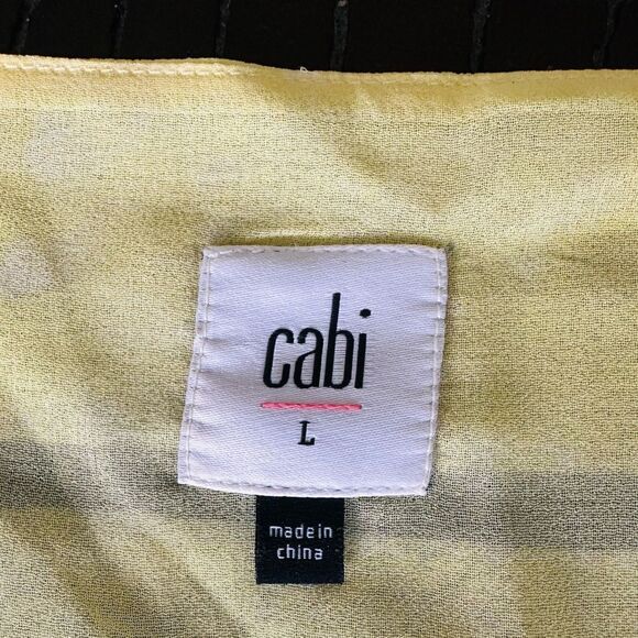 CAbi Rivera Lights Yellow and Navy Striped Camisole. - Picture 2 of 5